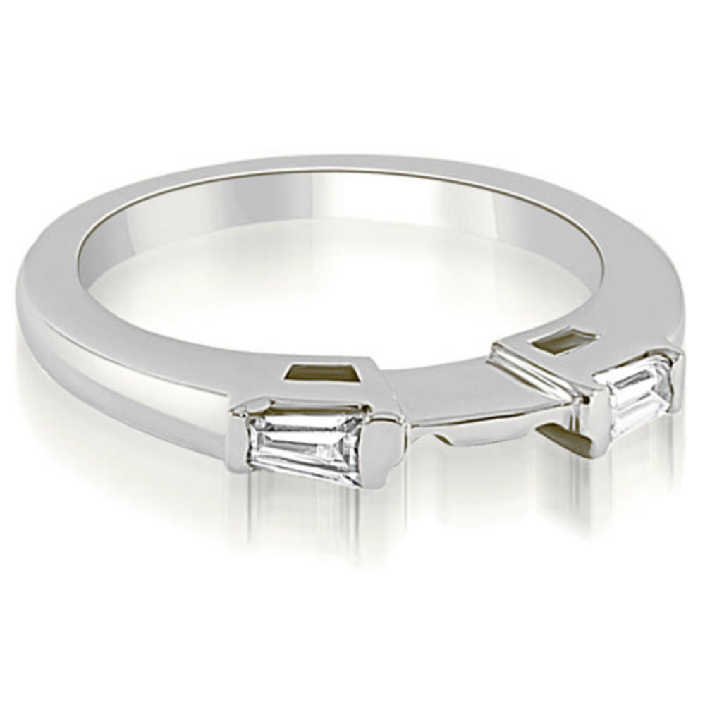 1.30 Cttw Baguette Cut 18K White Gold Diamond Bridal Set