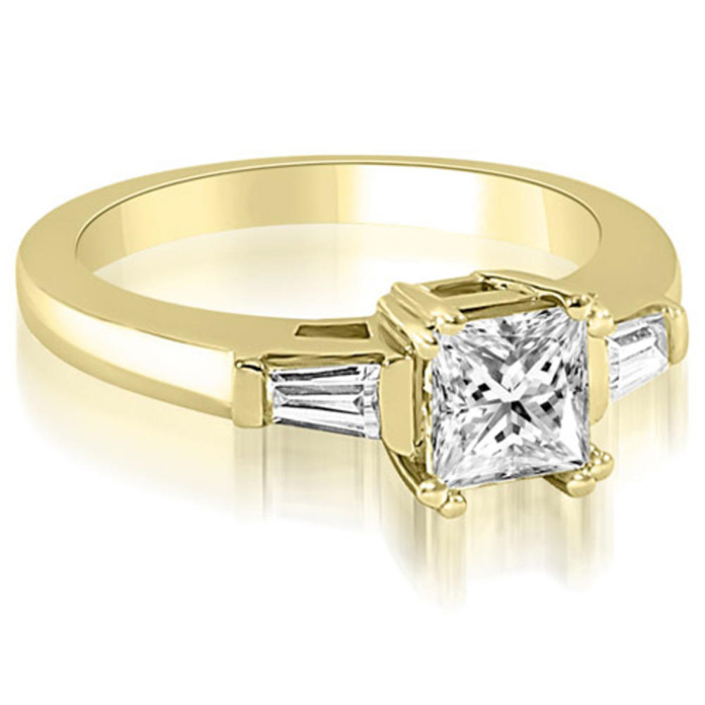 0.80 Cttw Princess- and Baguette-Cut 18K Yellow Gold Diamond Bridal Set