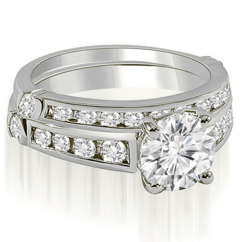 1.60 cttw Round-Cut 14k White Gold Diamond Bridal Set