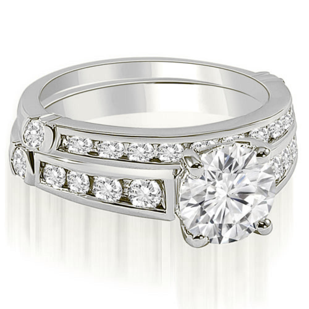 1.85 cttw Round-Cut 18k White Gold Diamond Bridal Set