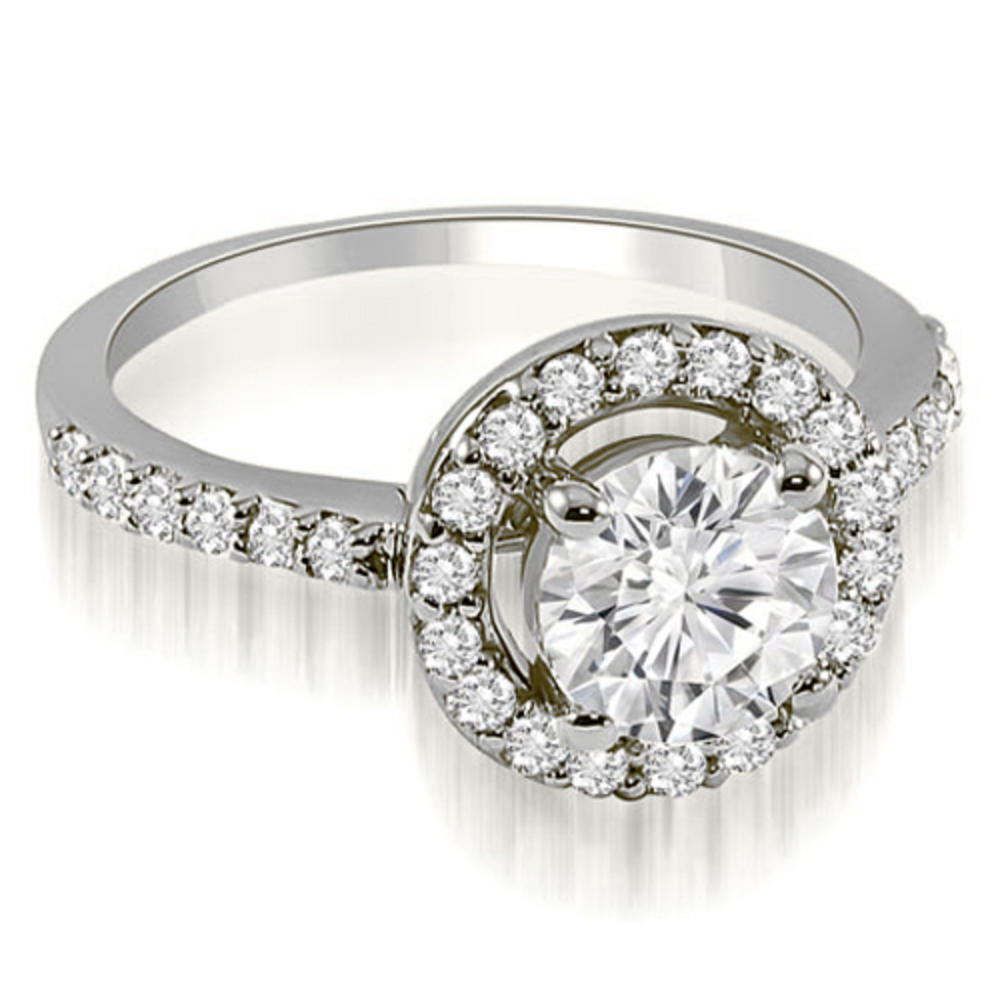 1.36 Cttw Round Cut 14K White Gold Diamond Halo Bridal Set