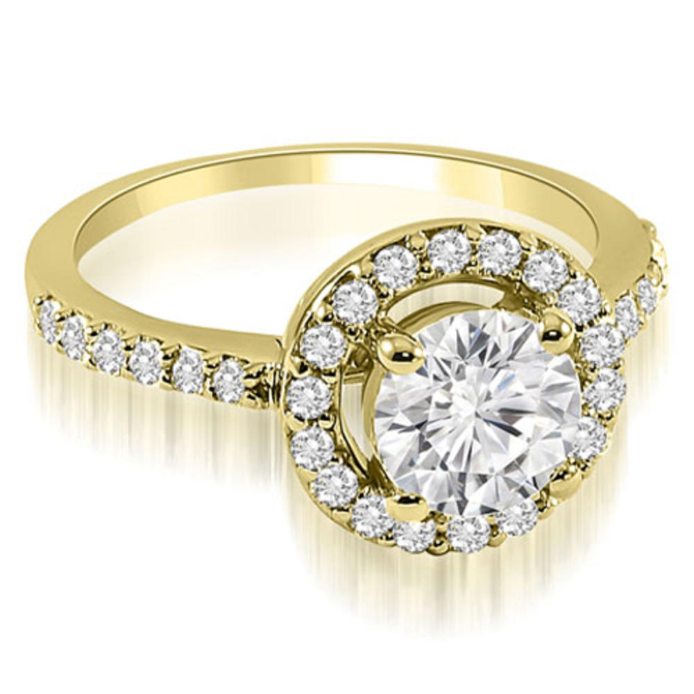 1.36 Cttw Round Cut 14K Yellow Gold Diamond Bridal Set