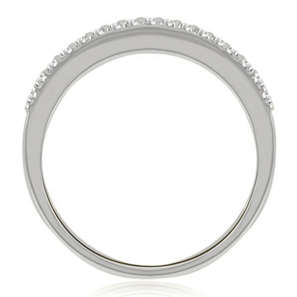 14K White Gold 0.13 cttw Curved Round Cut Diamond Wedding Band (I1, H-I)
