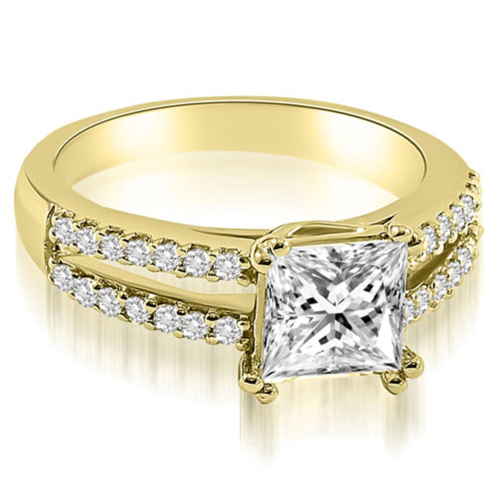 1.34 cttw. 14K Yellow Gold Princess Cut Split Shank Diamond Bridal Set (I1, H-I)
