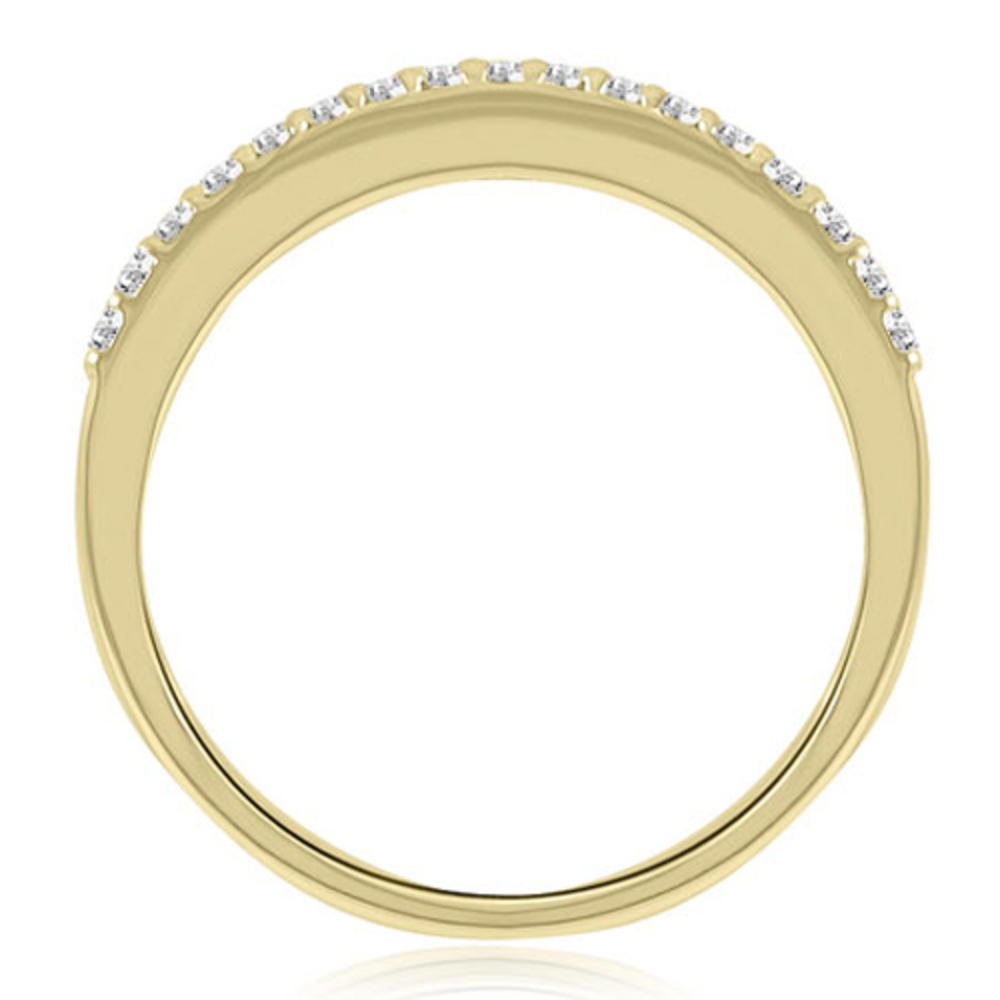 14K Yellow Gold 0.13 cttw Curved Round Cut Diamond Wedding Band (I1, H-I)