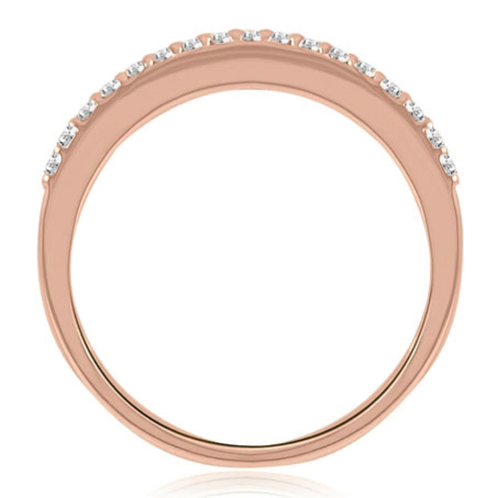 18K Rose Gold 0.13 cttw Curved Round Cut Diamond Wedding Band (I1, H-I)