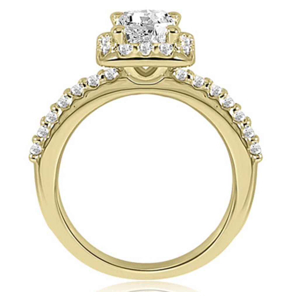 1.59 cttw. 14K Yellow Gold Emerald Cut Halo Diamond Bridal Set (I1, H-I)