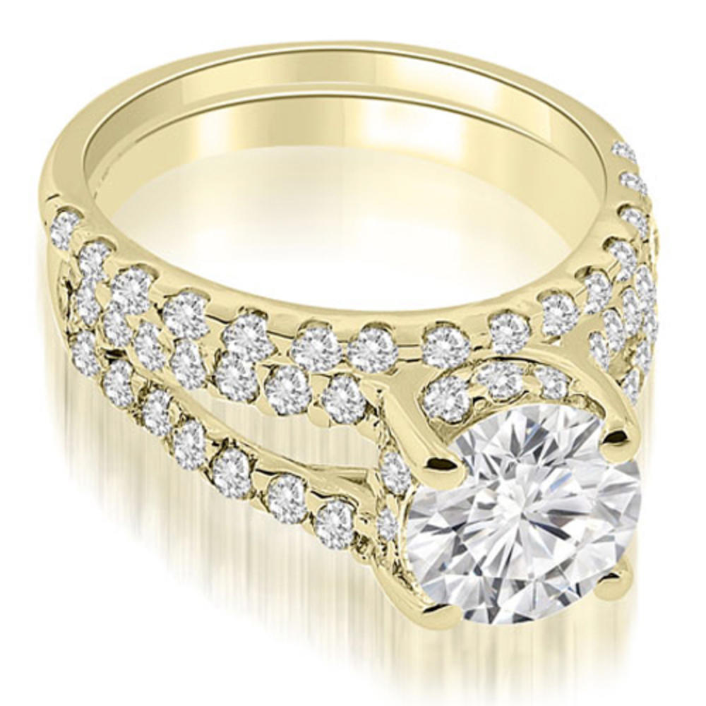 1.36 Cttw Round-Cut 18K Yellow Gold Diamond Bridal Set