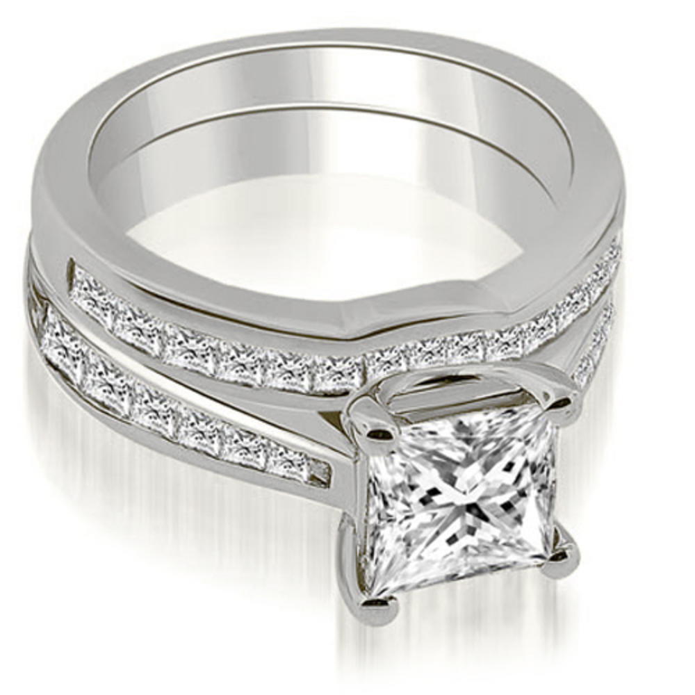 2.00 Cttw Princess Cut 14K White Gold Diamond Bridal Set