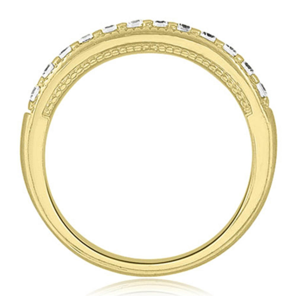 14K Yellow Gold 0.20 cttw  Round Cut Milgrain Diamond Wedding Ring (I1, H-I)