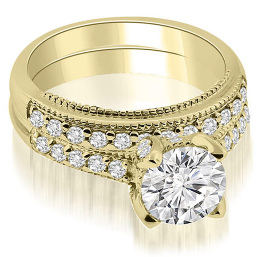 1.00 Cttw. Round Cut 14K Yellow Gold Diamond Bridal Set