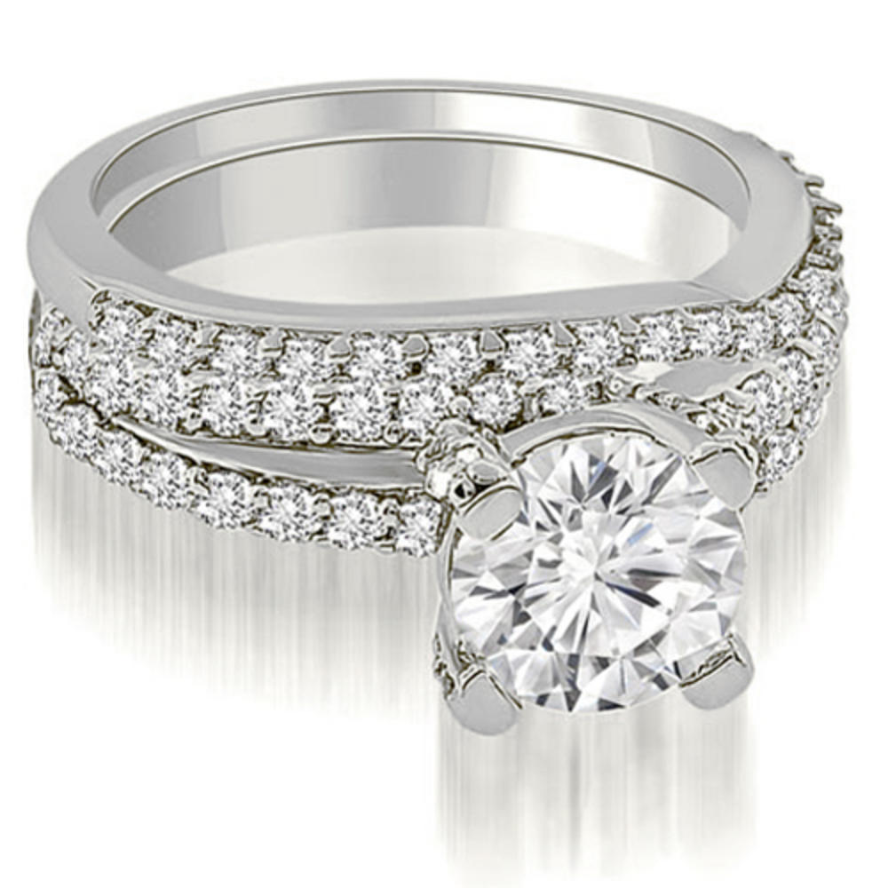 1.45 Cttw Round Cut 14K White Gold Diamond Bridal Set