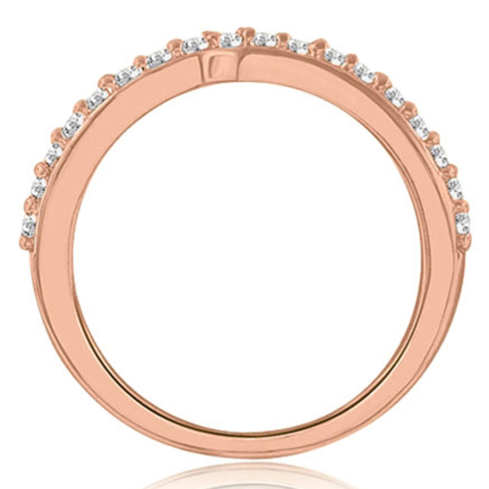 18K Rose Gold 0.20 cttw  Curved Round Cut Diamond Wedding Ring (I1, H-I)