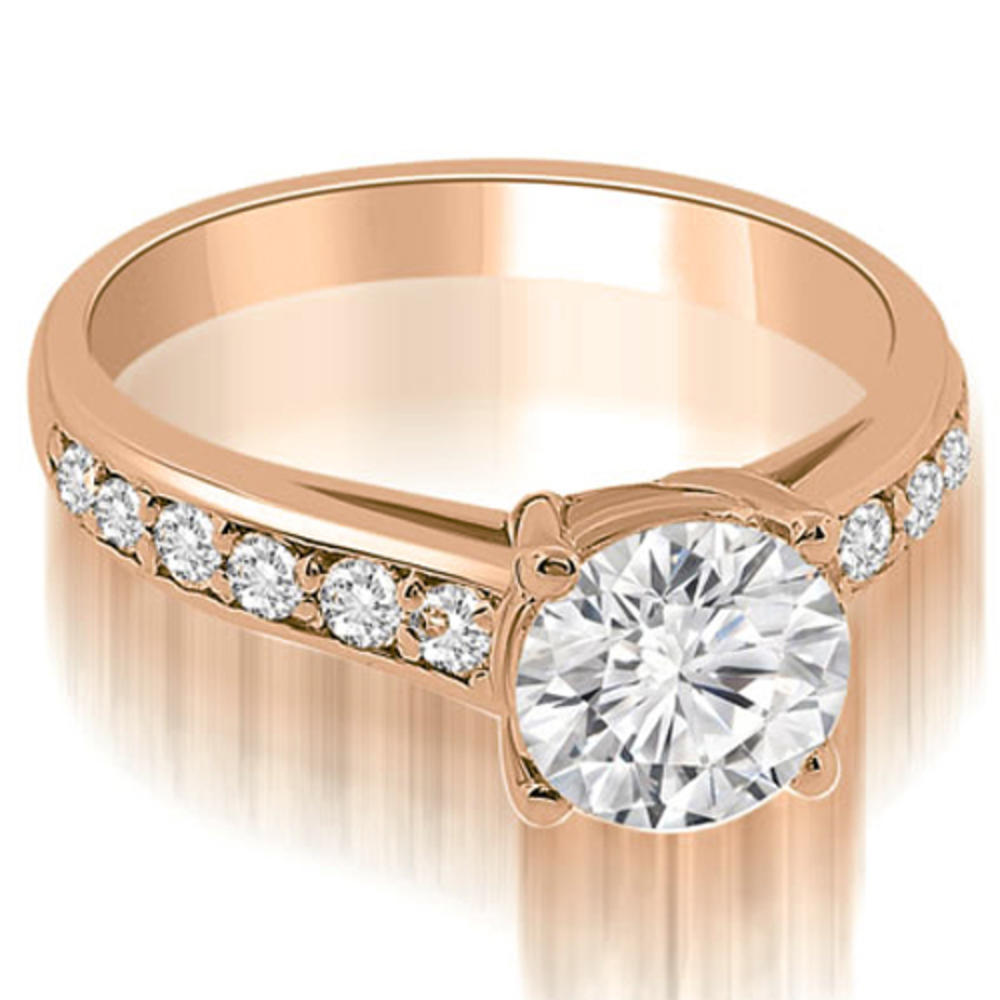 1.35 Cttw. Round Cut 14K Rose Gold Diamond Bridal Set