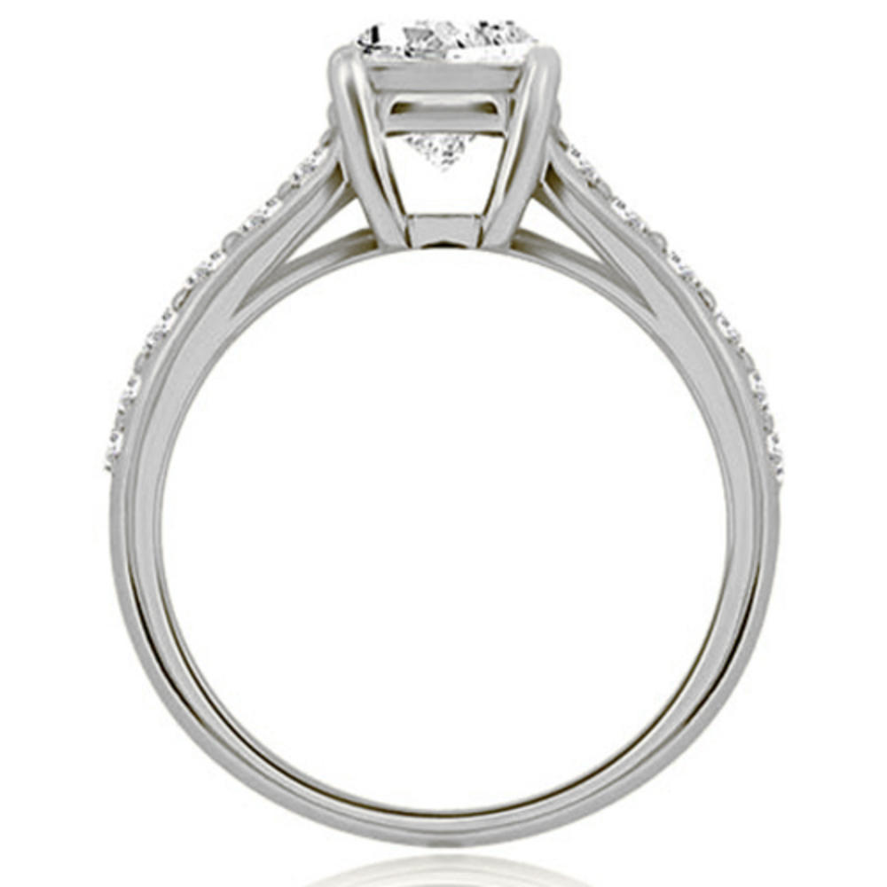1.10 Cttw. Round Cut 18K White Gold Diamond Bridal Set