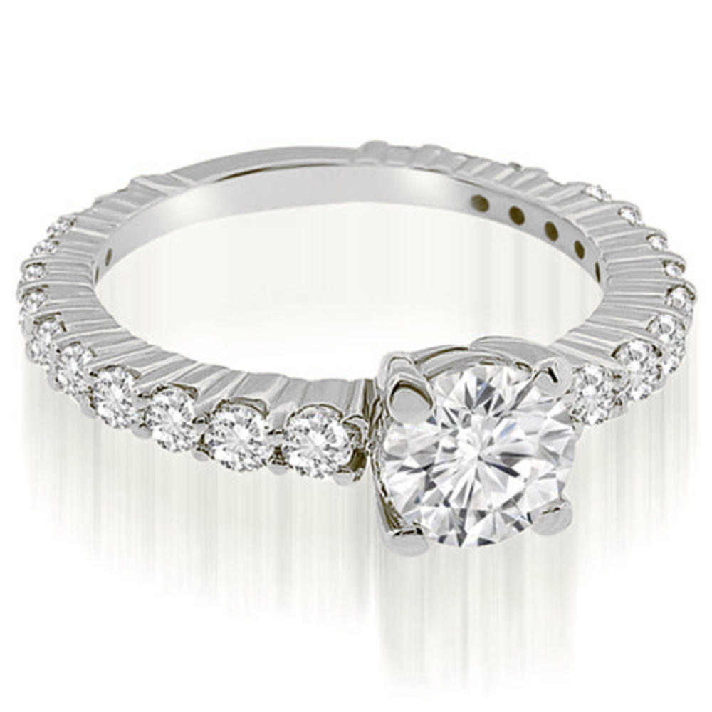 2.55 Cttw Round-Cut 18K White Gold Diamond Engagement Set