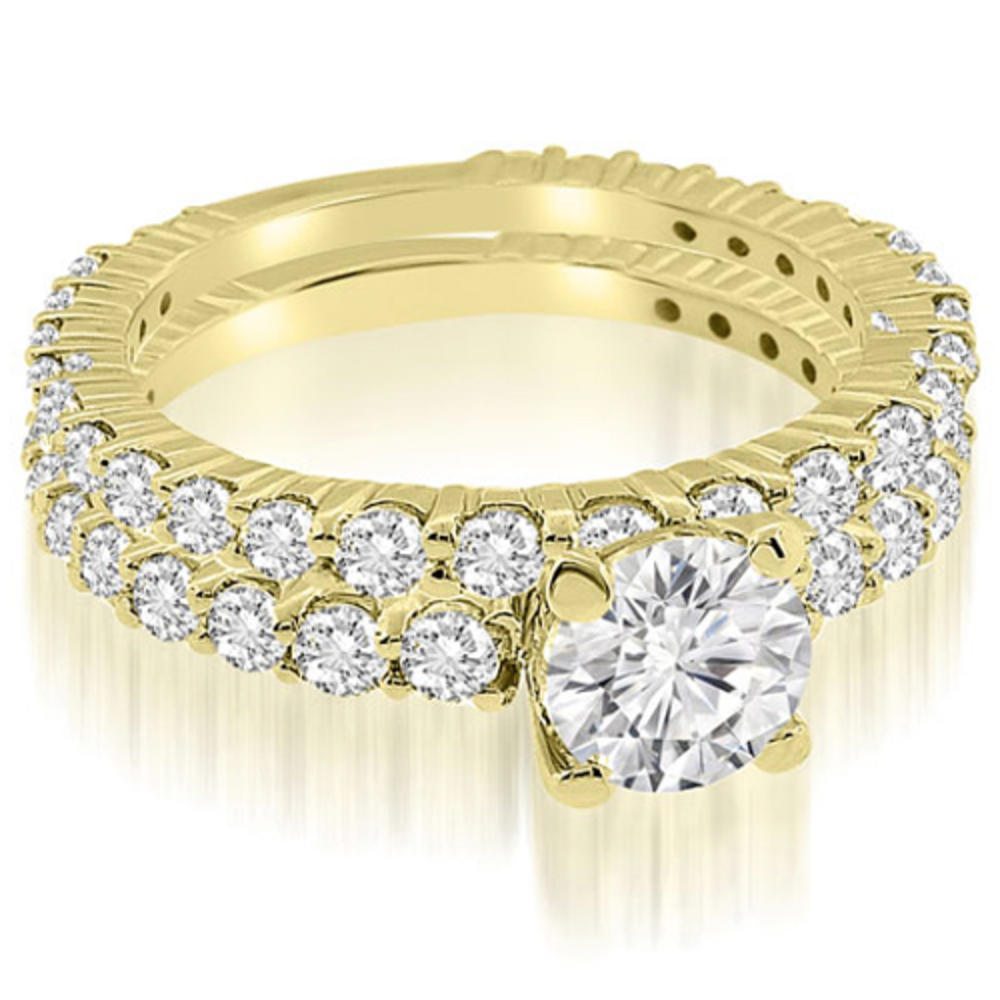 2.05 Cttw. Round Cut 18K Yellow Gold Diamond Bridal Set
