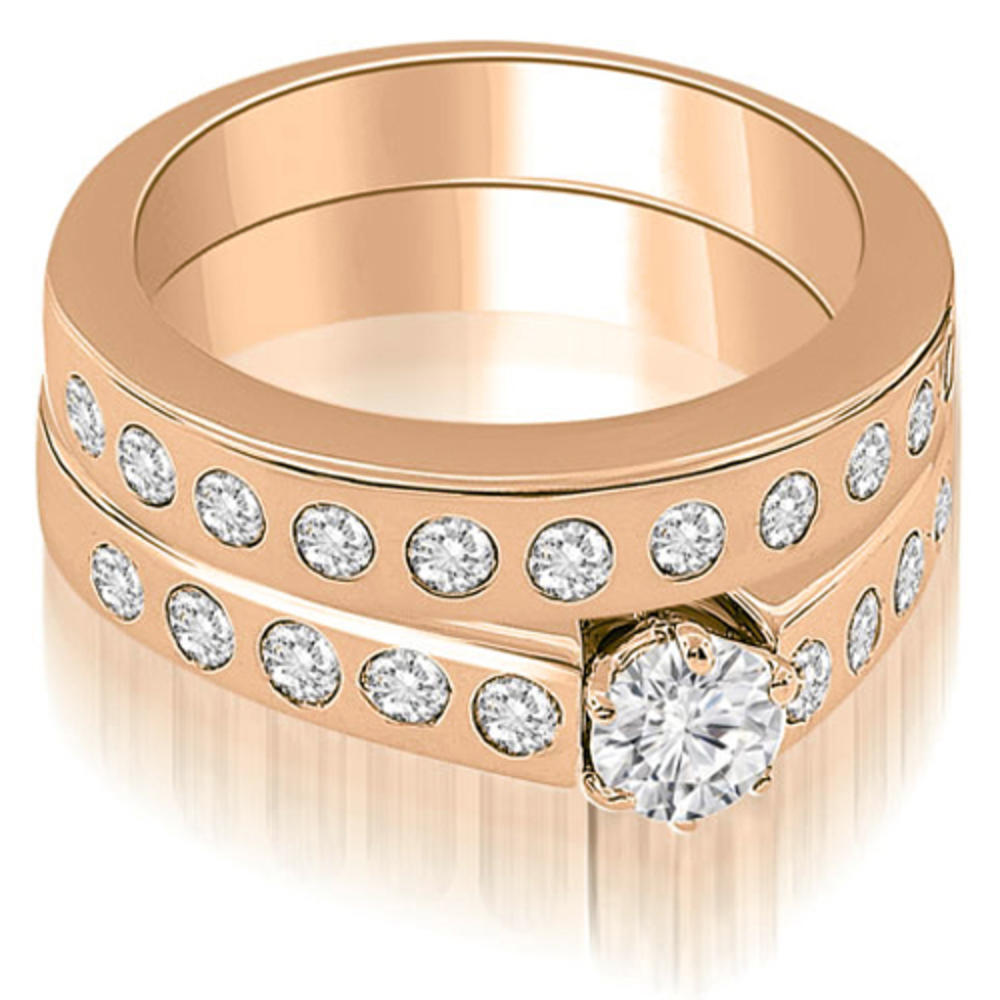 1.80 Cttw Round-Cut 14K Rose Gold Diamond Engagement Set