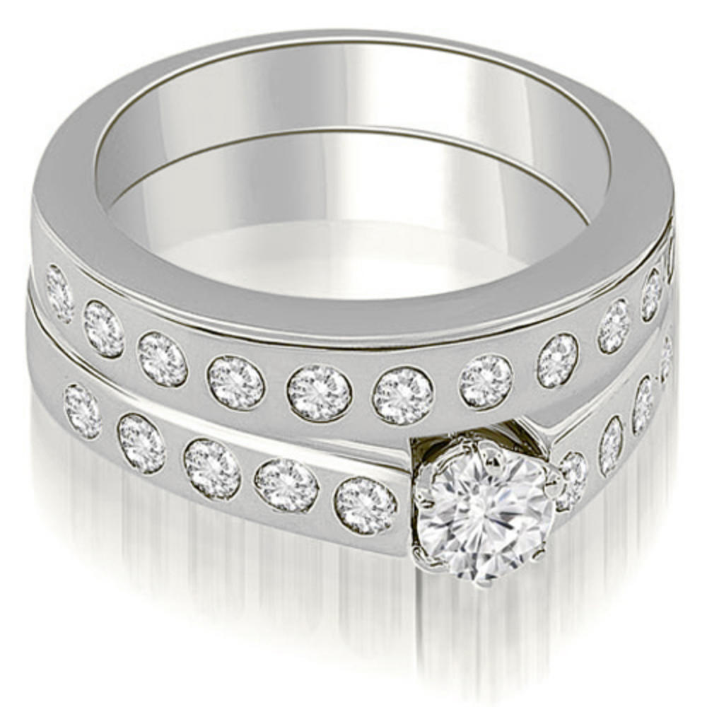1.80 Cttw Round-Cut 14K White Gold Diamond Bridal Set