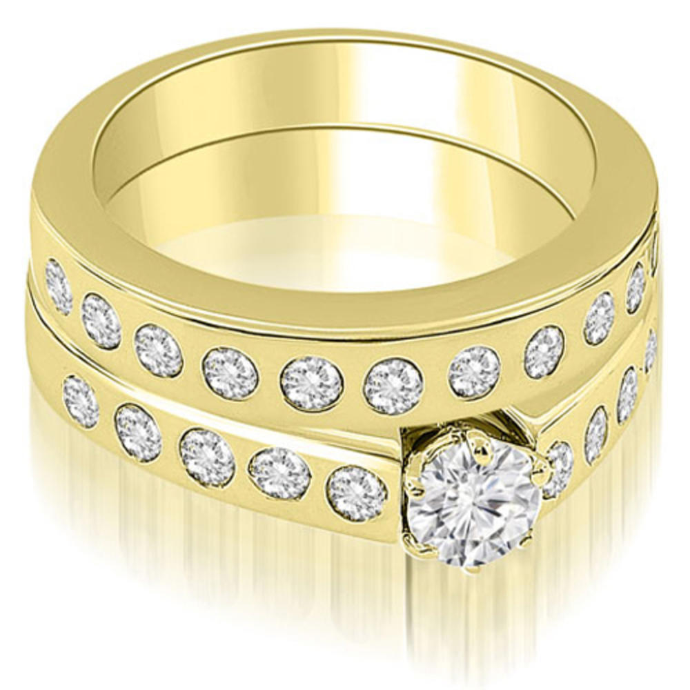 1.55 cttw. 14K Yellow Gold Round Cut Diamond Bridal Set (I1, H-I)