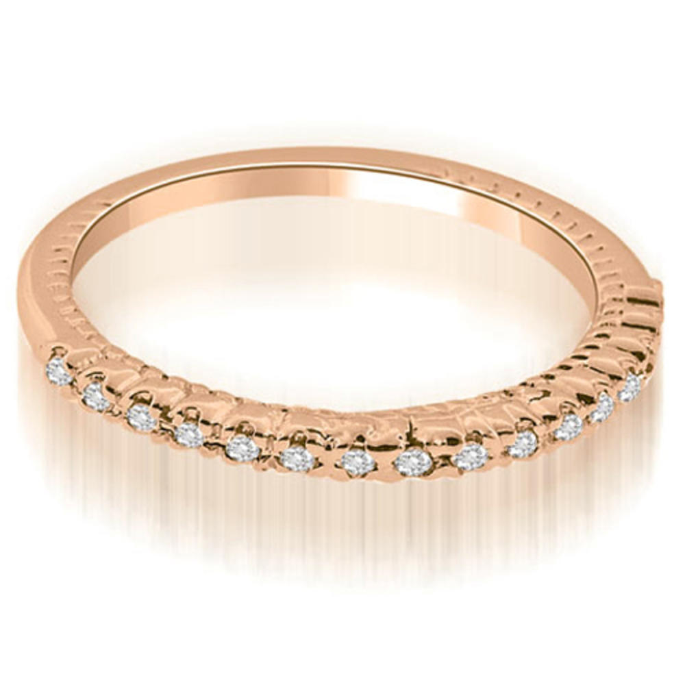 14K Rose Gold 0.24 cttw  Antique Style Round Cut Diamond Wedding Ring (I1, H-I)