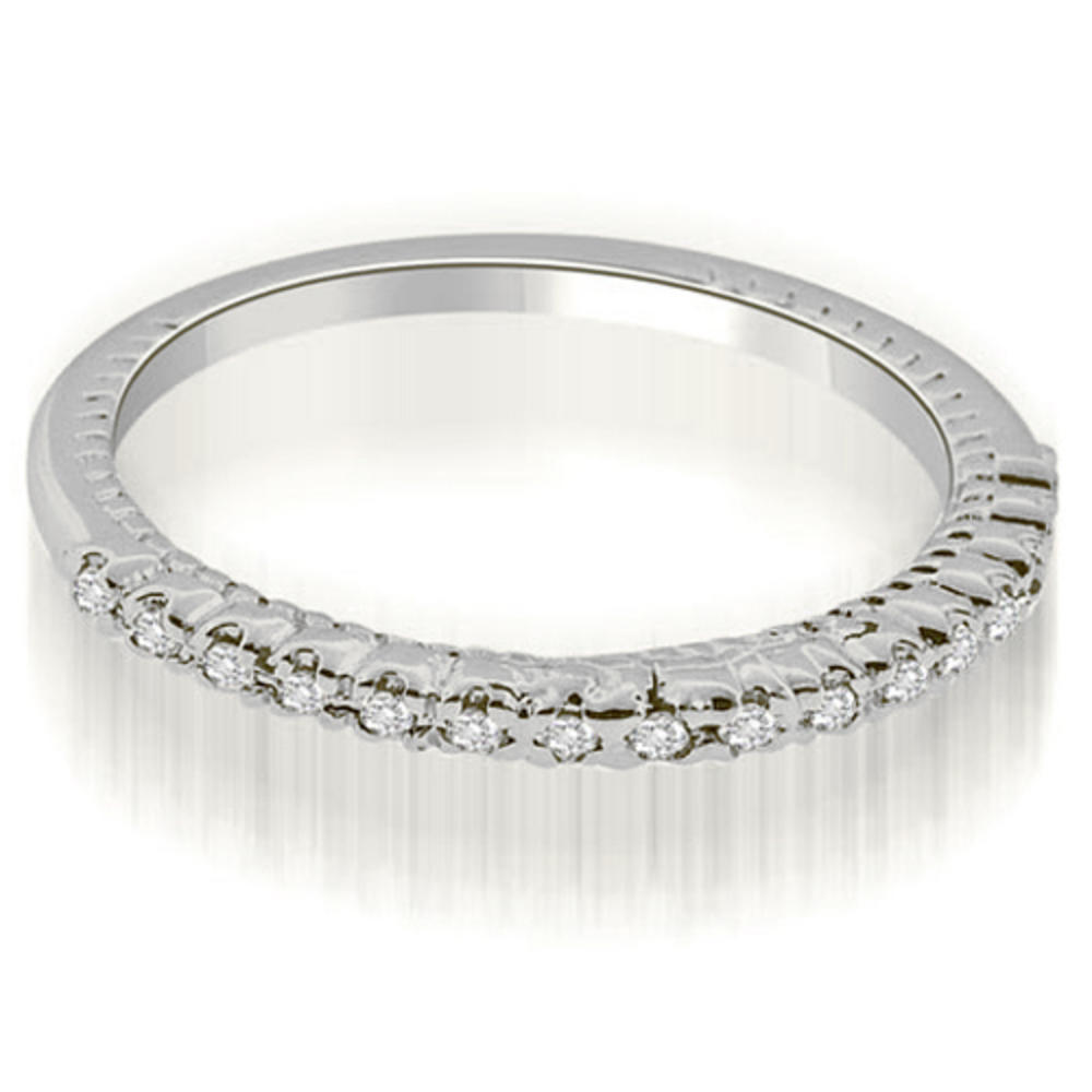 14K White Gold 0.24 cttw  Antique Style Round Cut Diamond Wedding Ring (I1, H-I)