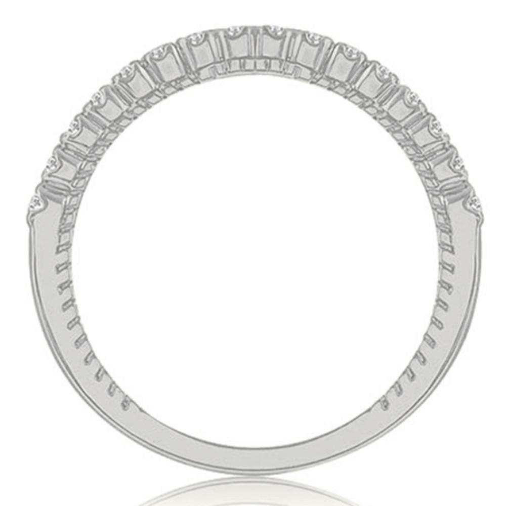 14K White Gold 0.24 cttw  Antique Style Round Cut Diamond Wedding Ring (I1, H-I)