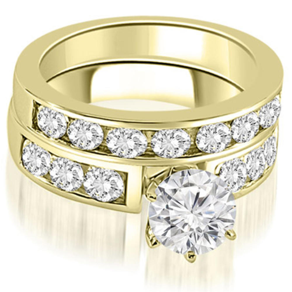 2.25 Cttw Round Cut 18k Yellow Gold Diamond Bridal Set