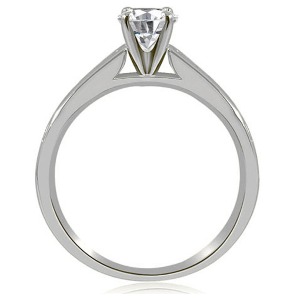 14K White Gold 0.67 cttw  Cathedral Channel Round Cut Diamond Engagement Ring (I1, H-I)