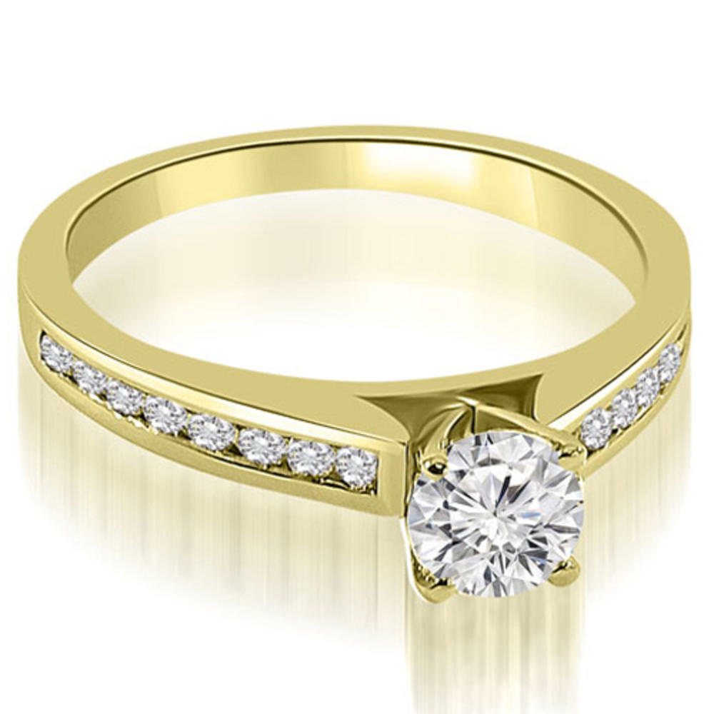 14K Yellow Gold 0.67 cttw  Cathedral Channel Round Cut Diamond Engagement Ring (I1, H-I)