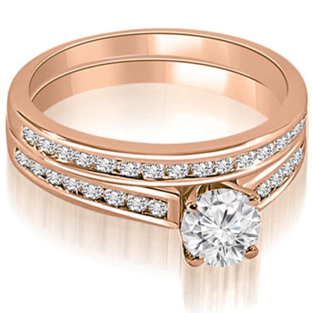 1.02 Cttw Round-Cut 18k Rose Gold Diamond Bridal Set