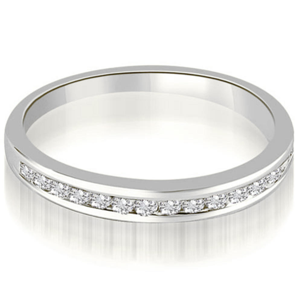 1.17 Cttw Round Cut 18K White Gold Diamond Engagement Ring Set