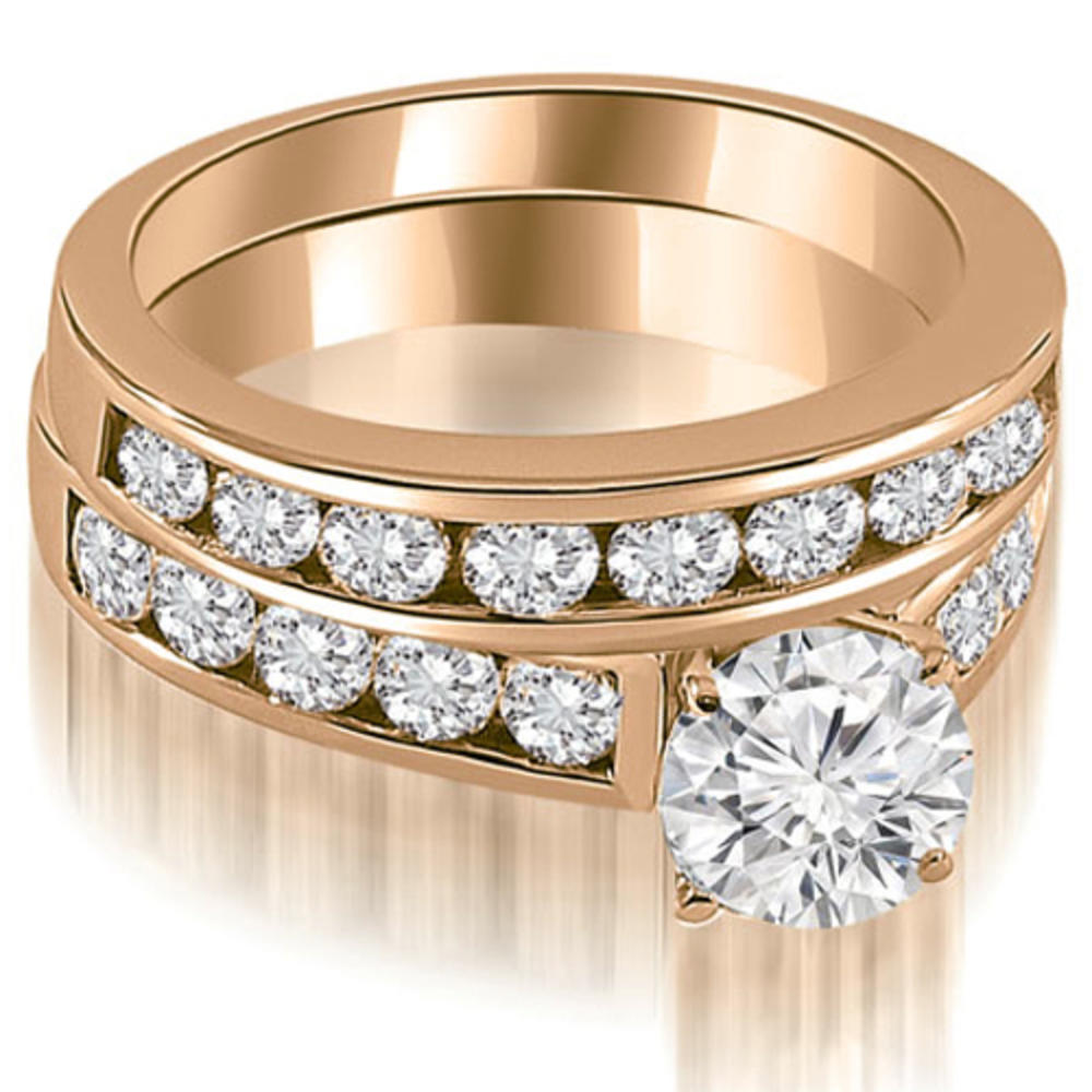 2.55 Cttw Round Cut 14K Rose Gold Diamond Bridal Set