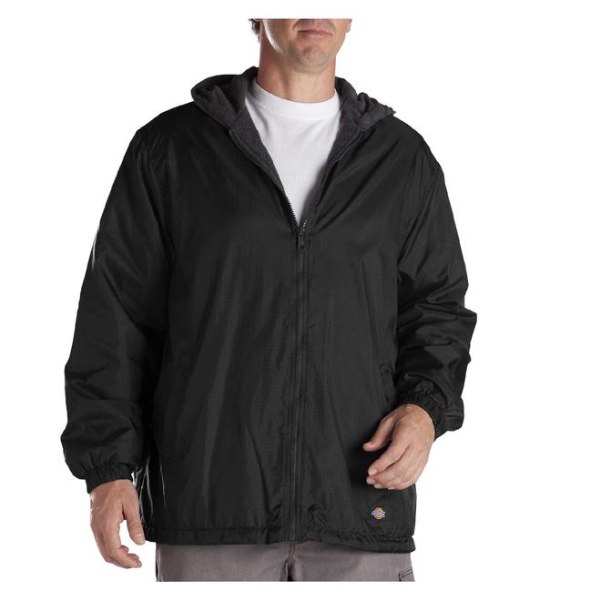 Dickies Men's Big and Tall Fleece Lined Hooded Nylon Jacket 3237