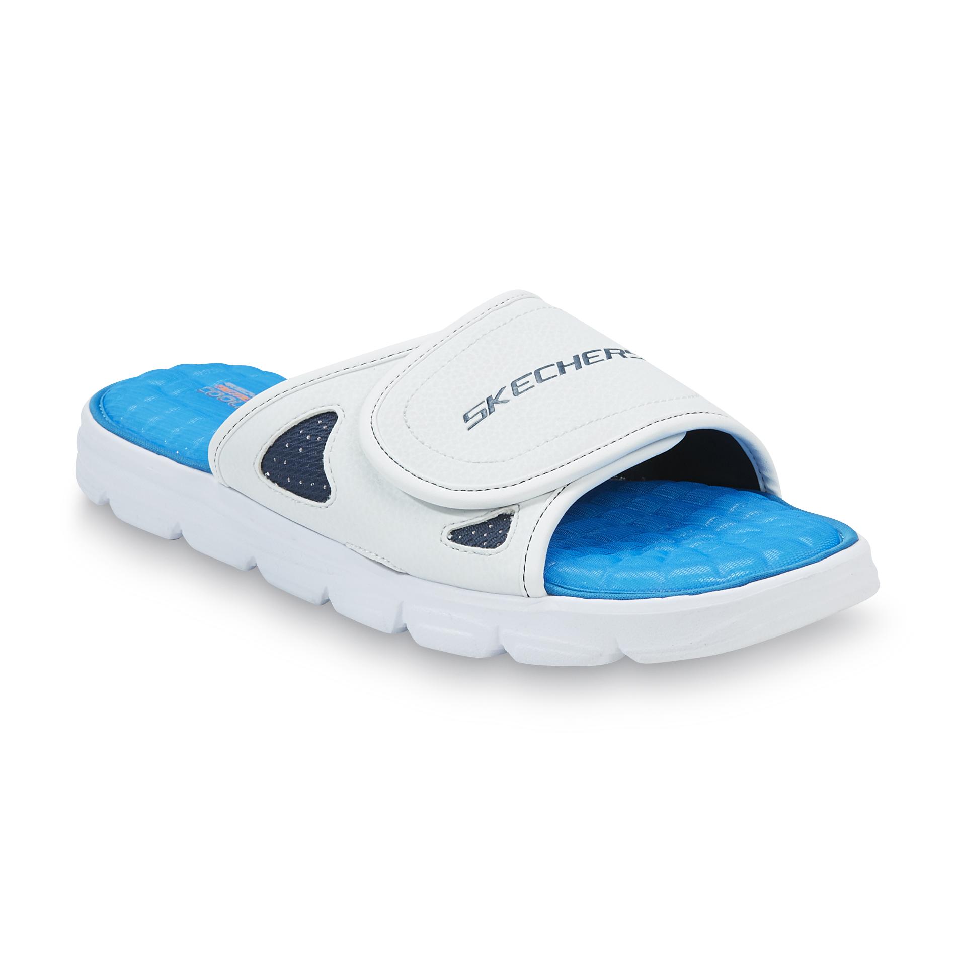 Skechers Men's Memory Foam Cooling Gel White Athletic Sandal