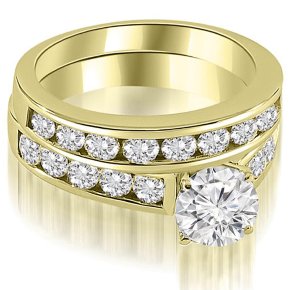 2.45 Cttw. Round Cut 18K Yellow Gold Diamond Bridal Set