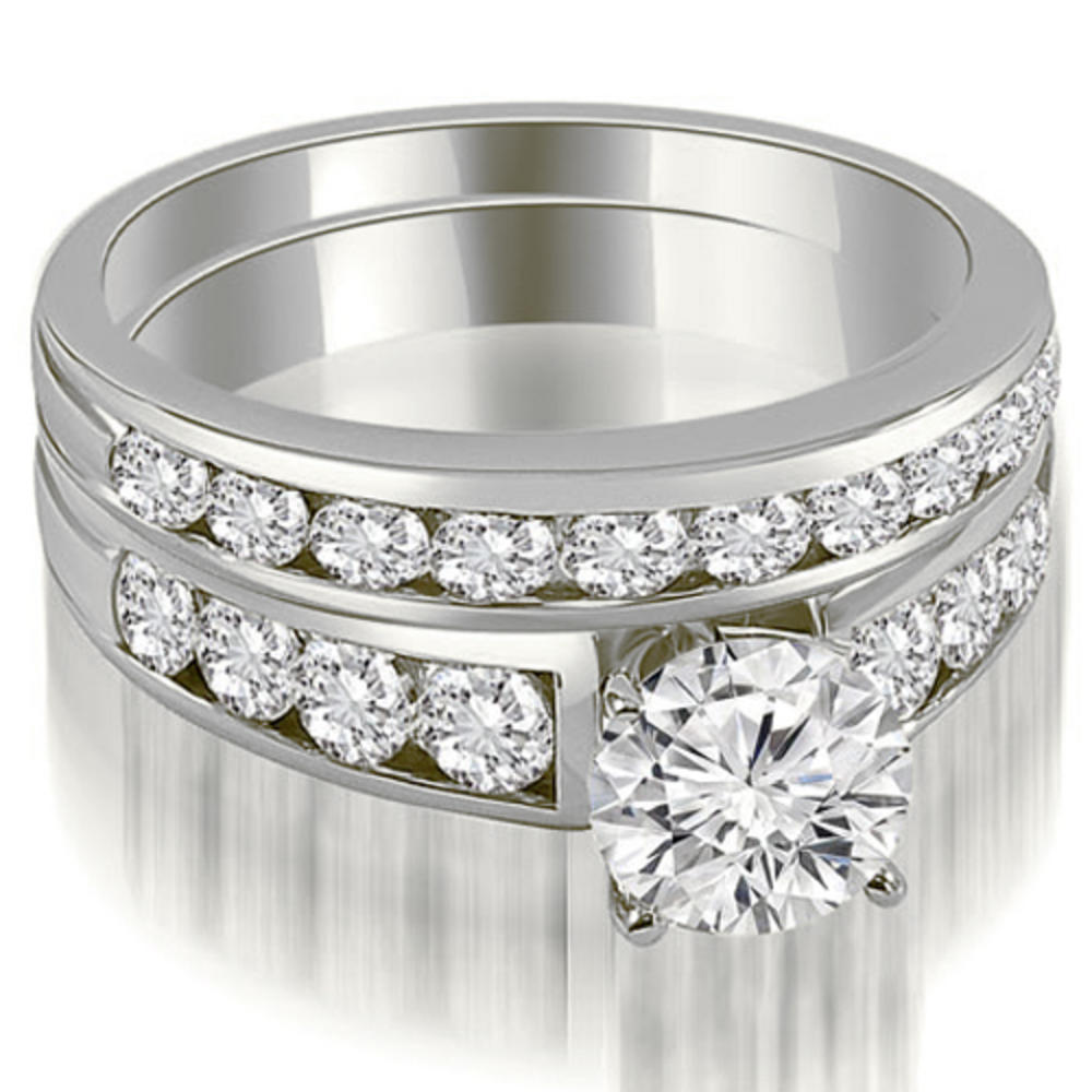 2.40 Cttw Round-Cut 14K White Gold Diamond Bridal Set