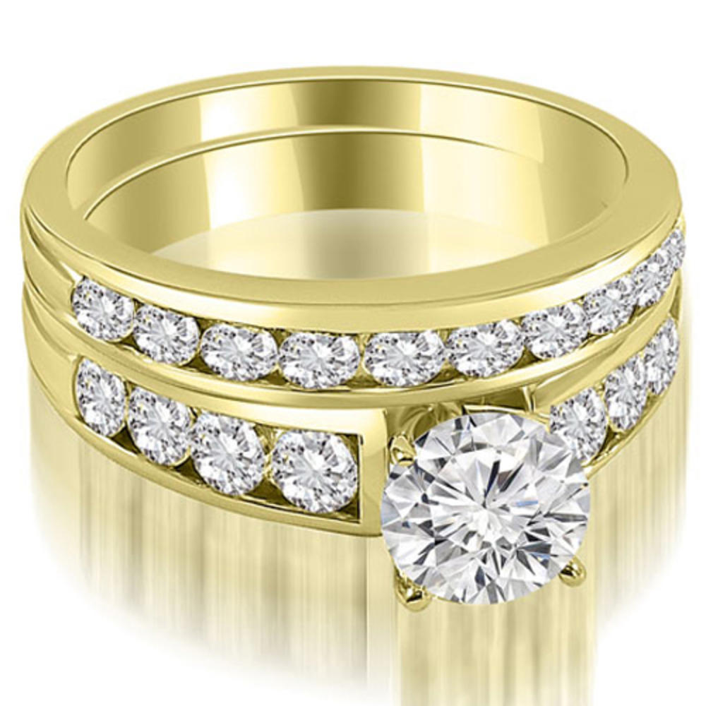 2.40 Cttw Round Cut 14k Yellow Gold Diamond Bridal Set