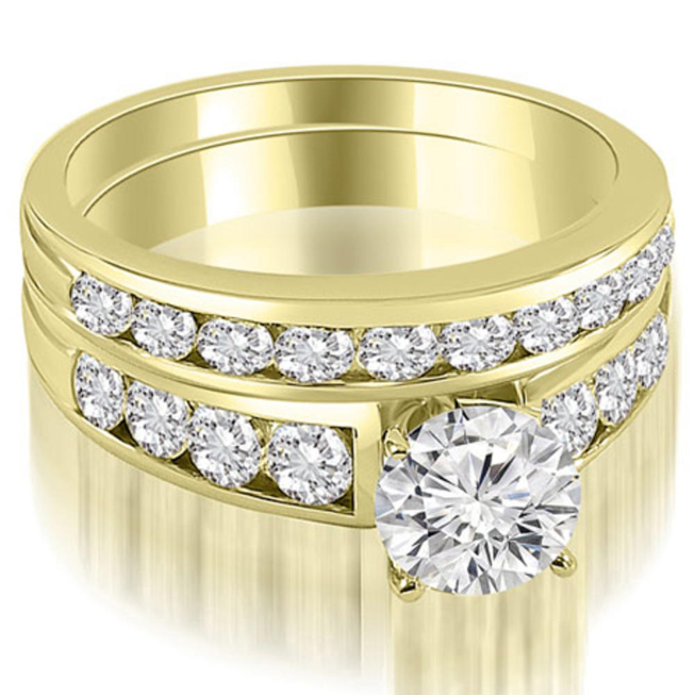 2.10 Cttw. Round Cut 18k Yellow Gold Diamond Bridal Set