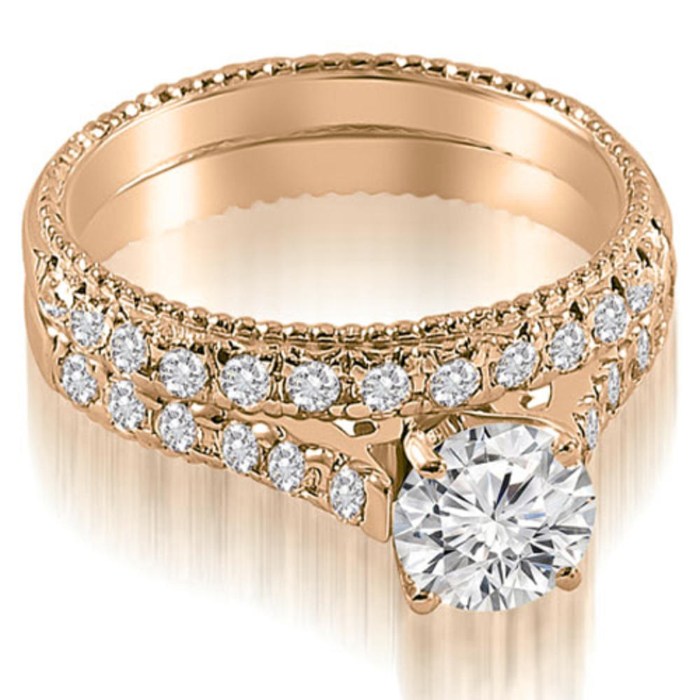 1.80 Cttw Round-Cut 14K Rose Gold Diamond Bridal Set