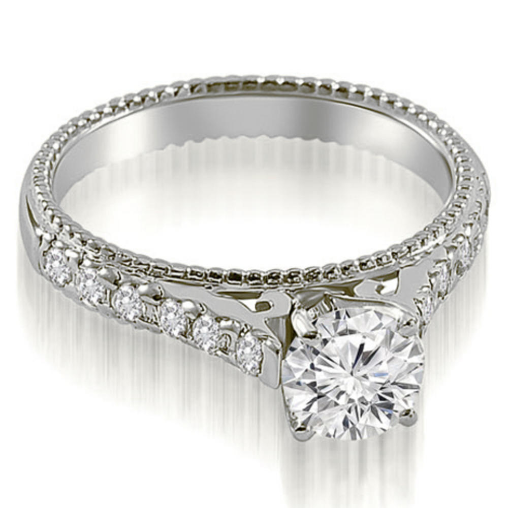 1.15 Cttw Round-Cut 14K White Gold Diamond Engagement Bridal Set
