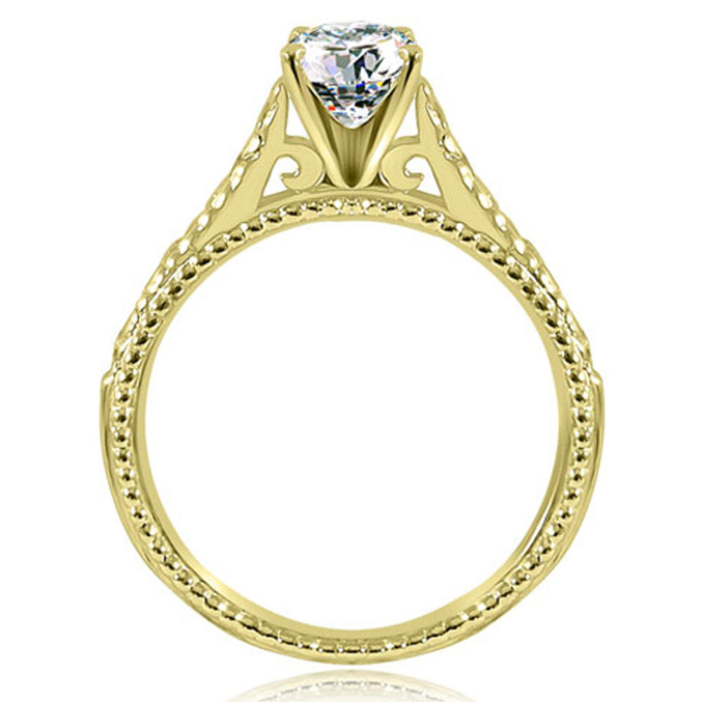 14K Yellow Gold 0.75 cttw. Vintage Cathedral Round Cut Diamond Engagement Ring (I1, H-I)