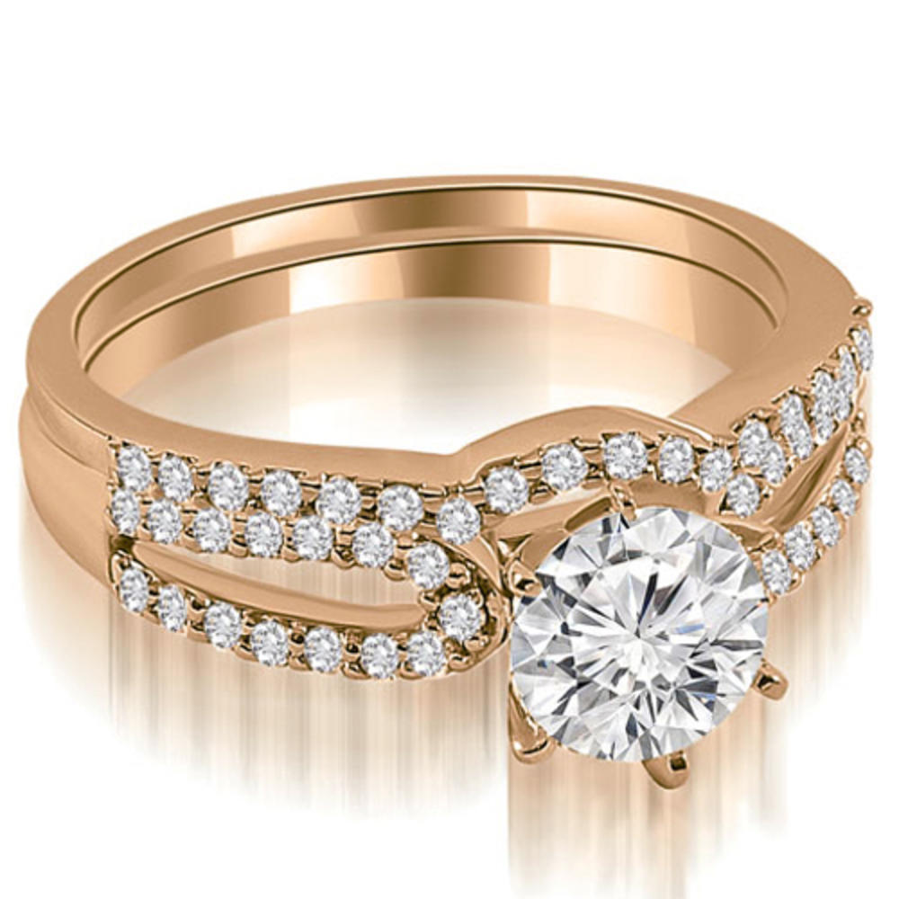 1.15 Cttw Round Cut 14K Rose Gold Diamond Bridal Set