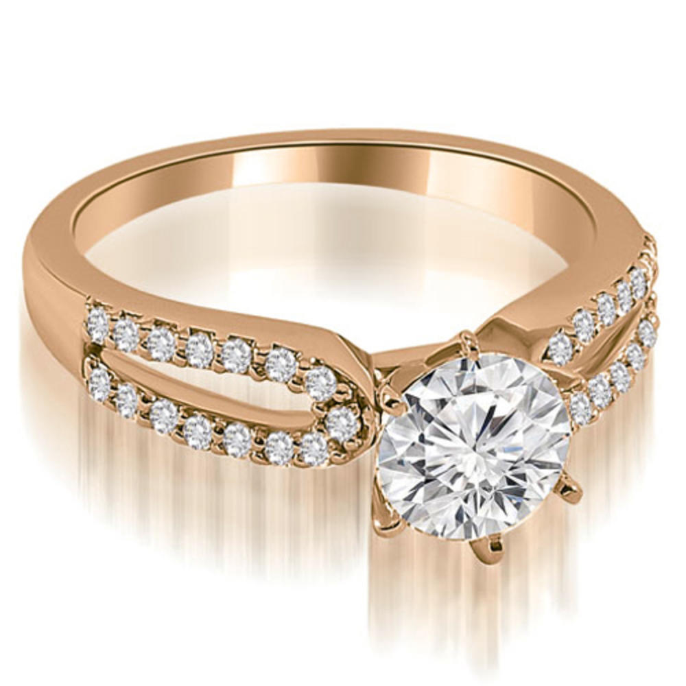 1.40 Cttw. Round Cut 14k Rose Gold Diamond Bridal Set