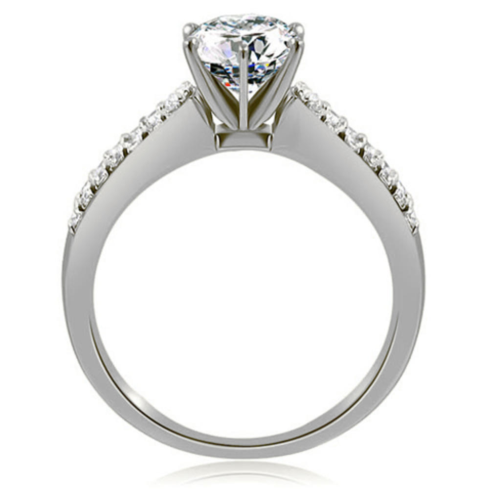 1.15 Cttw Round-Cut 14K White Gold Diamond Engagement Set