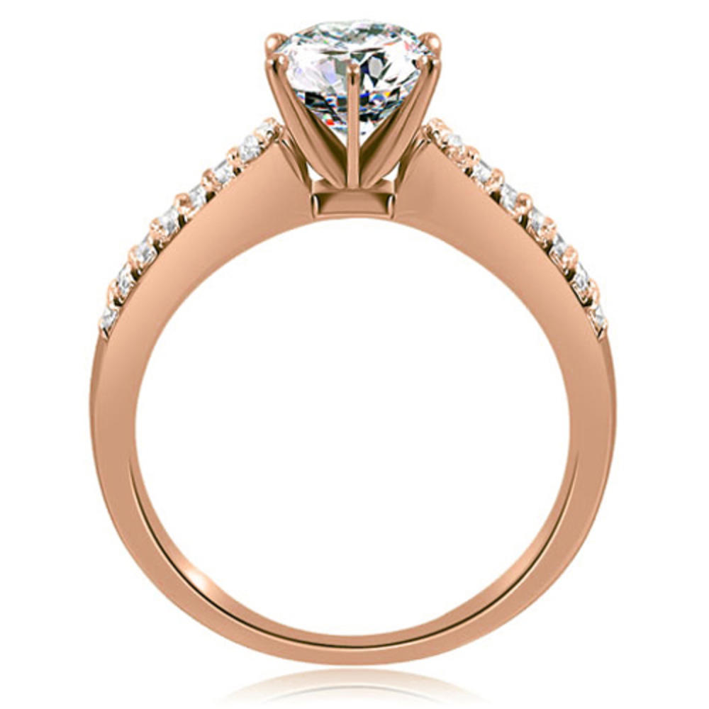 0.90 Cttw. Round Cut 18K Rose Gold Diamond Bridal Set
