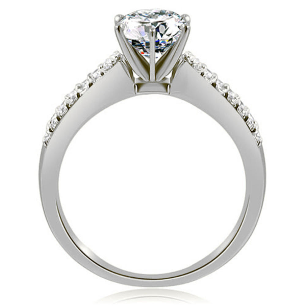1.40 Cttw. Round Cut Diamond 18K White Gold Diamond Bridal Set