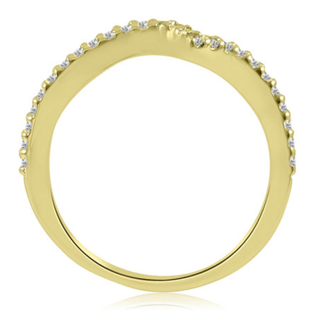 1.03 cttw. 14K Yellow Gold Twisted Split Shank Round Cut Diamond Bridal Set (I1, H-I)