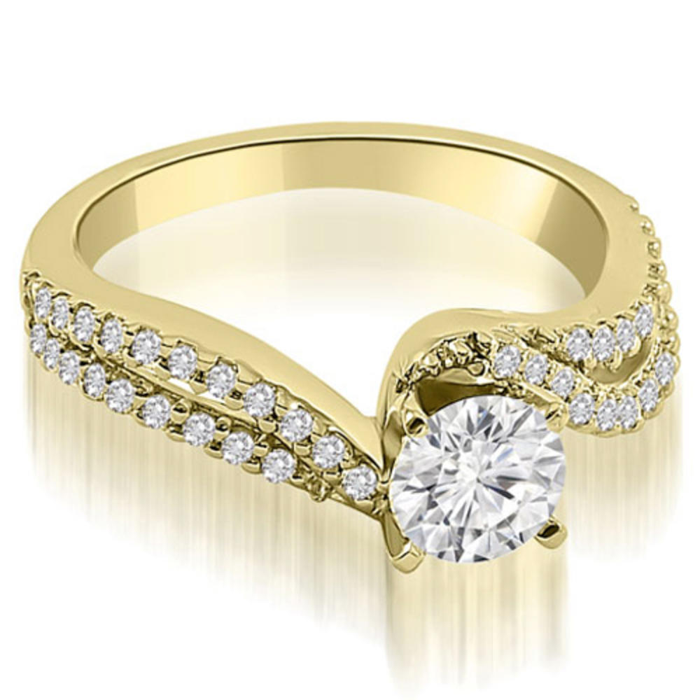 0.88 Round Cut 18K Yellow Gold Diamond Split-Shank Bridal Set