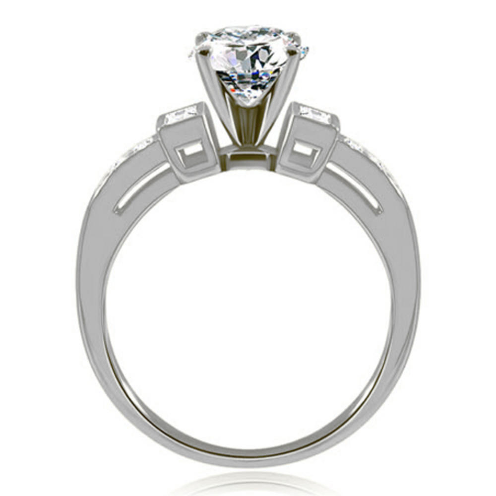 0.60 Cttw Round Cut 14K White Gold Diamond Engagement Ring